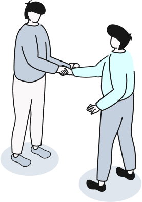 men shaking hands graphics Core Values Data Lake